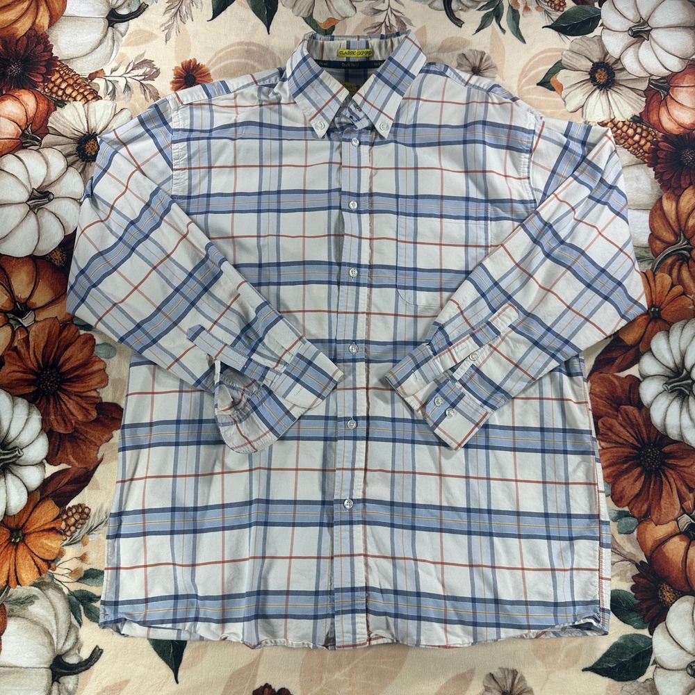 Duck Head Classic Oxford Mens Plaid Button Down Shirt Red Blue White XL